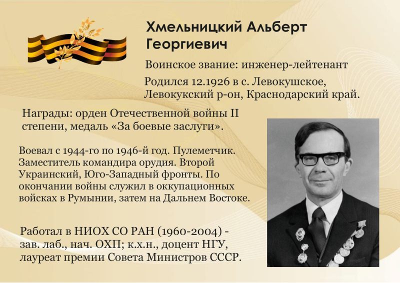 Ветераны ВОВ - Хмельницкий А.Г.