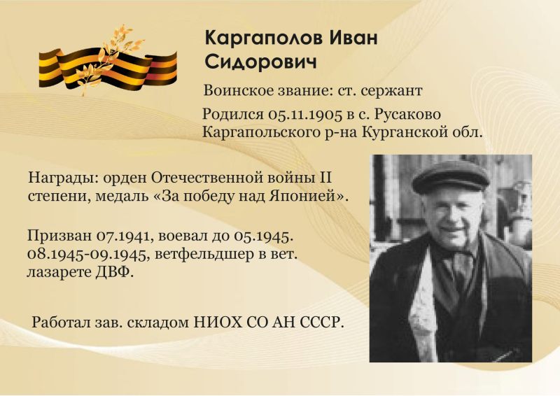 Ветераны ВОВ - Каргаполов И.С.